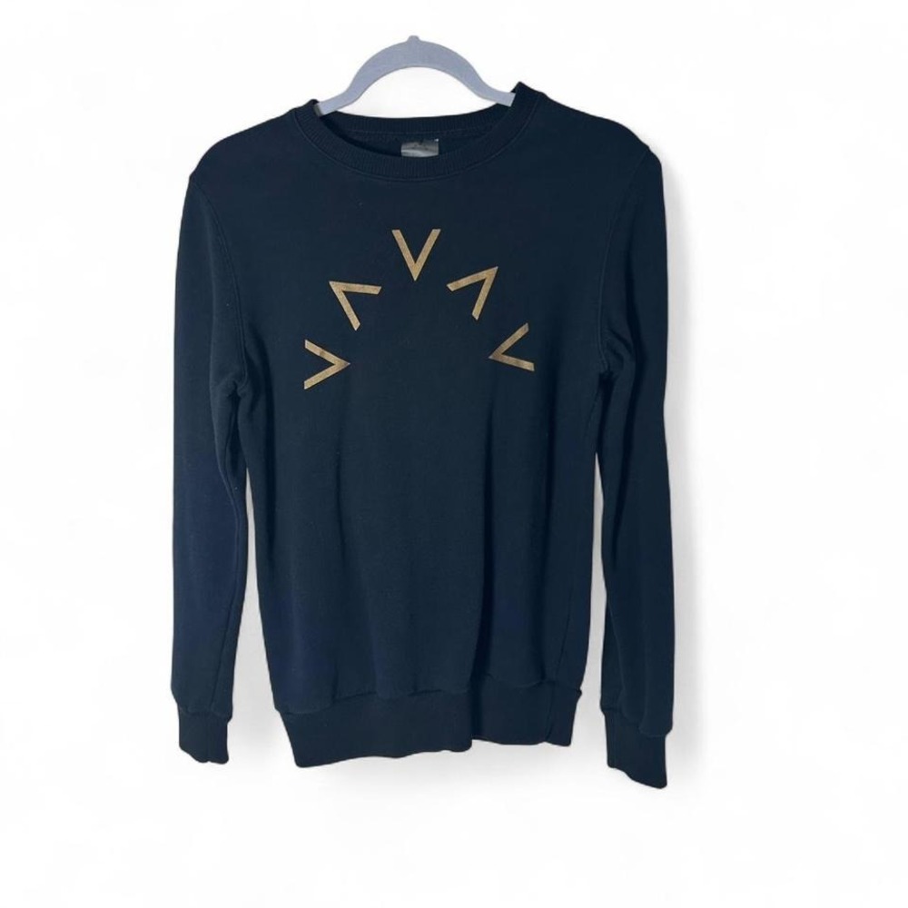 Varley Women's small Sweater Sweatshirt Black Cotton Crew Neck